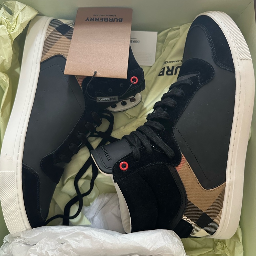 Burberry Black Reeth High Trainers - Picture 5 of 7